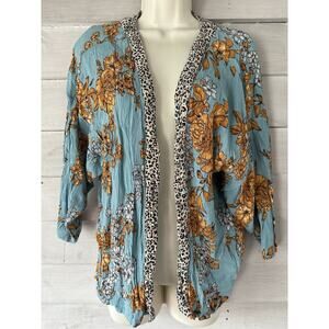 Anthropologie Anderson & Lauth Floral & Leopard Kimono Cardigan One Size